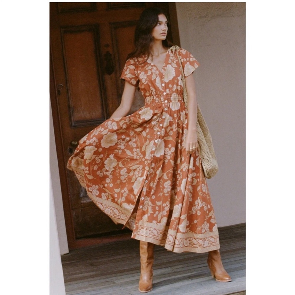 🆕 Spell & The Gypsy Sloan Gown Maxi Dress in Ochre